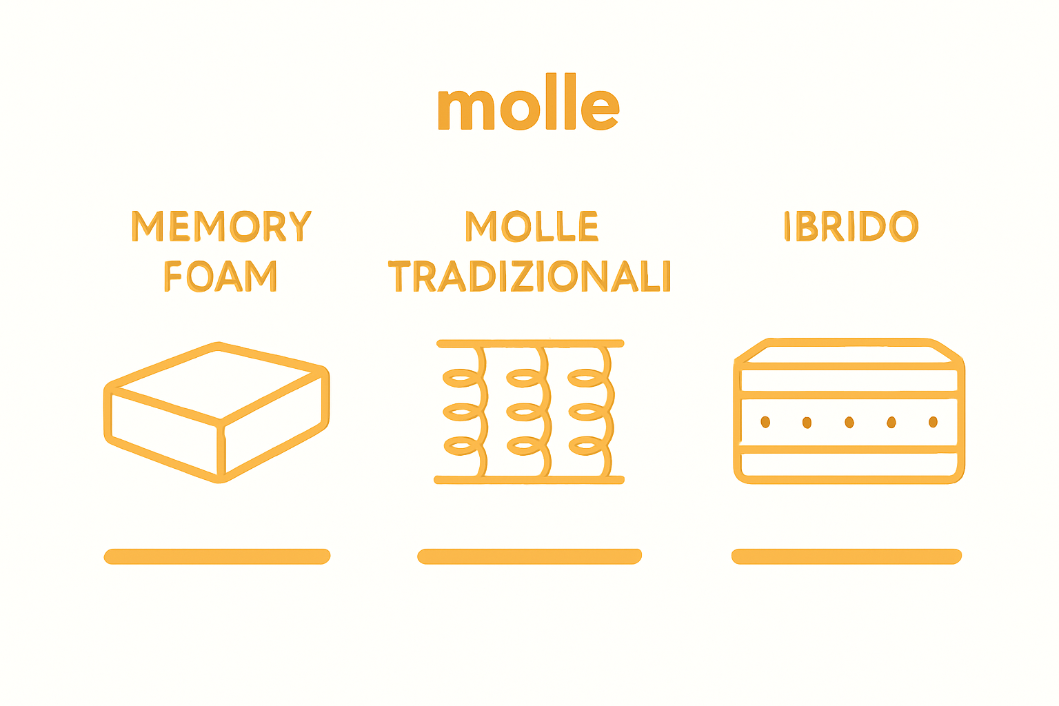 Infographic: simple price comparison of memory foam, spring, and hybrid mattresses