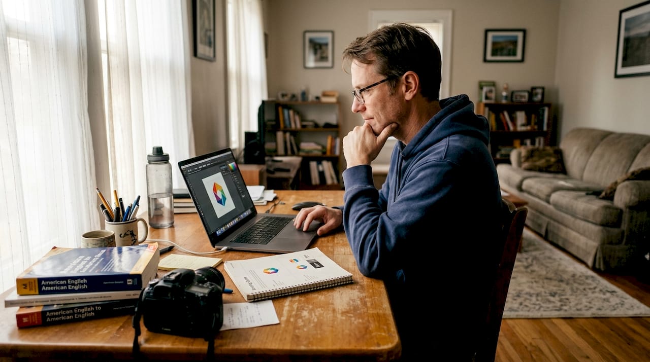 Designer using software for DTF artwork