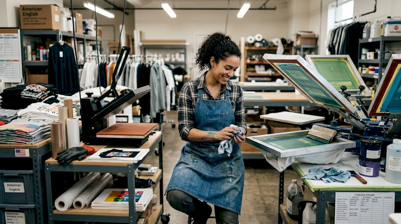 Manager between digital and screen print setups