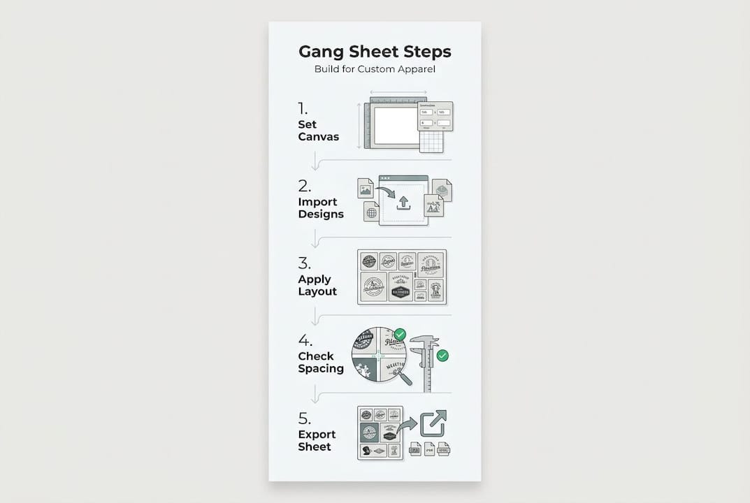 Infographic step-by-step gang sheet process