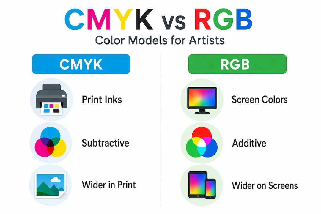 CMYK versus RGB color model infographic