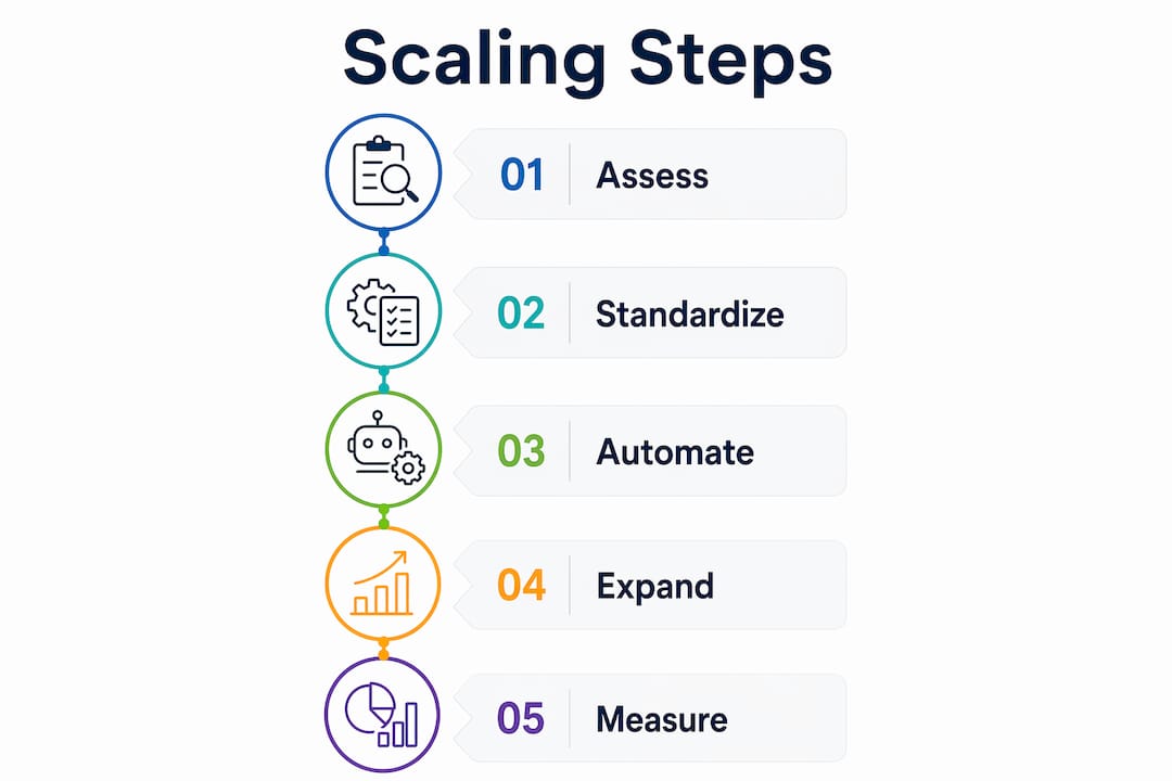 Infographic showing step-by-step scaling process