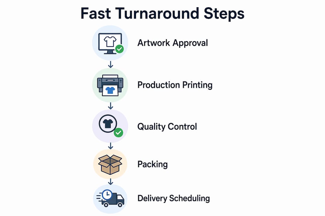 Infographic outlining key steps for fast turnaround