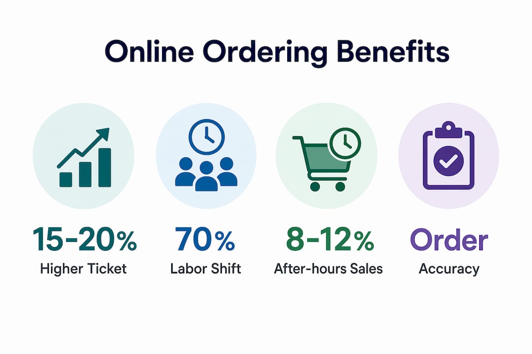 Infographic showing measurable benefits of online ordering
