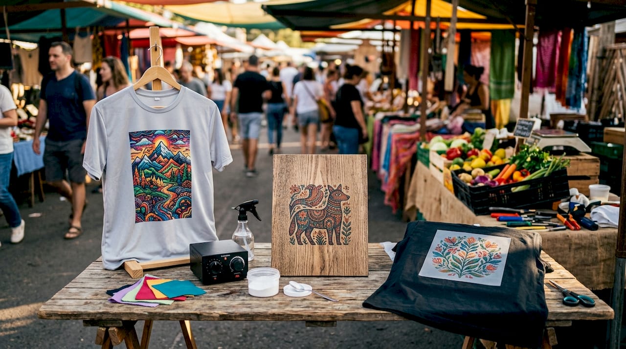 Samples illustrating different transfer printing methods