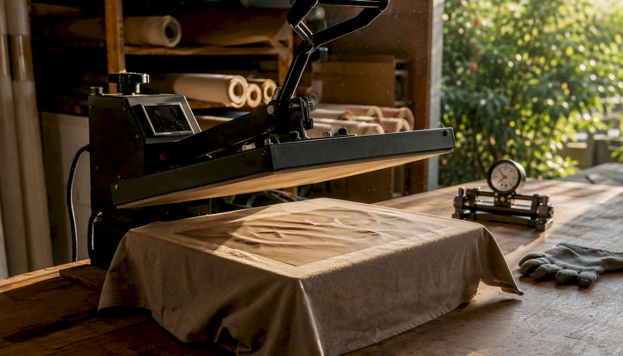 Heat press platen with uneven pressure transfer