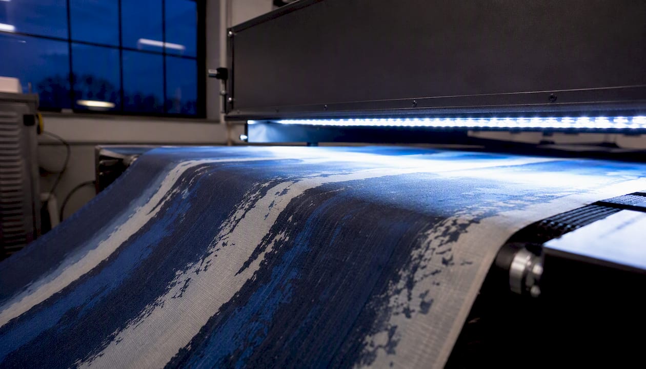 Water-based ink print curing on conveyor dryer