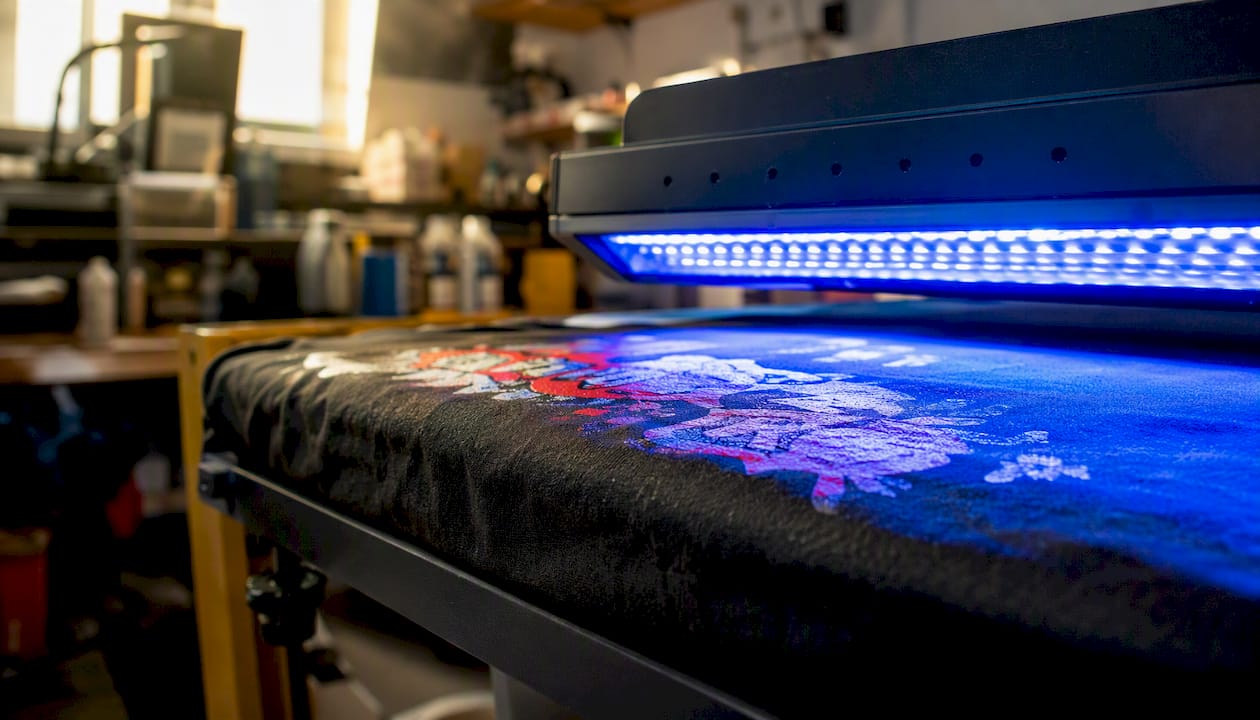LED UV curing lights drying textile ink