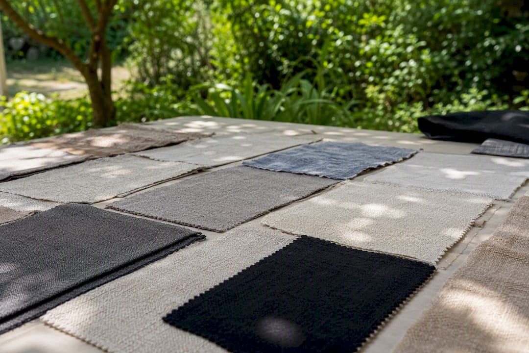 Cotton and polyester fabric swatches for DTF transfer testing