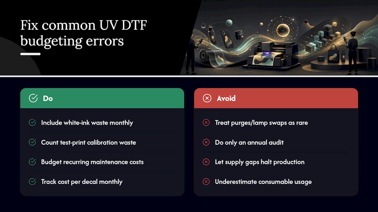 Common Miscalculations in UV DTF Budgeting — overview diagram