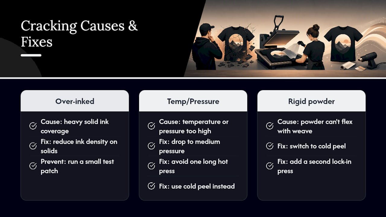 Causes and fixes for cracking on DTF canvas