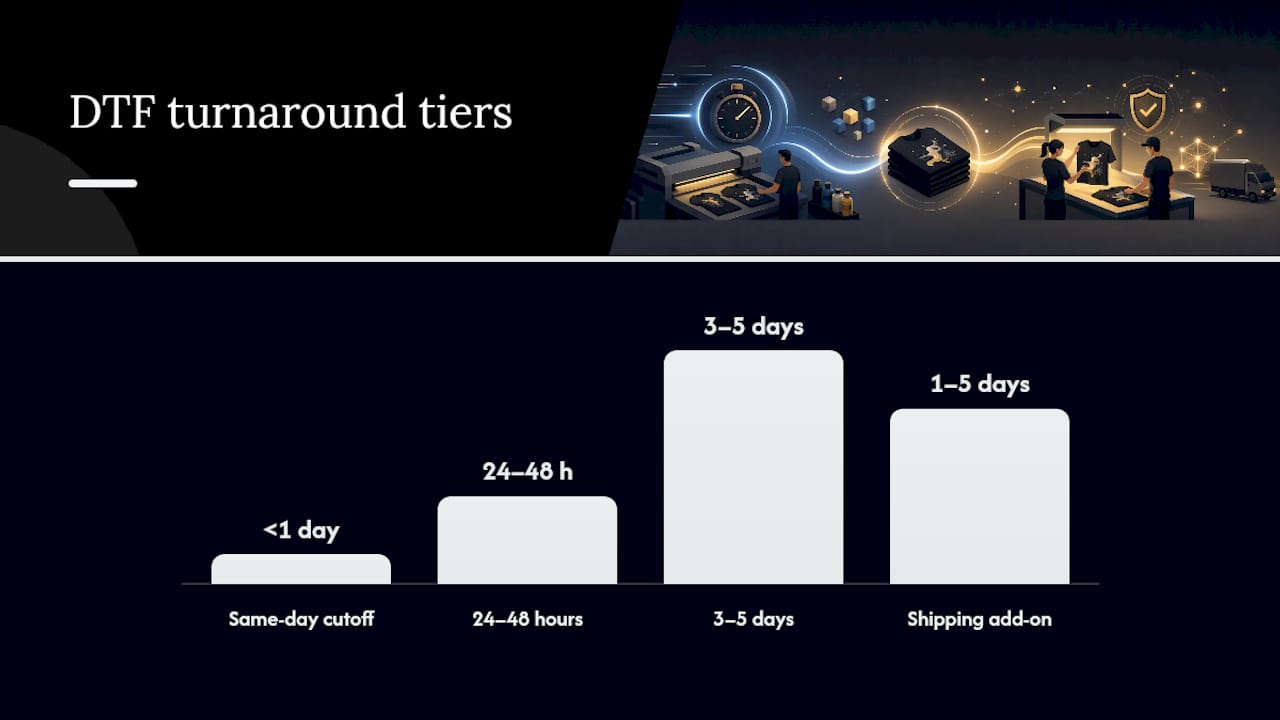 DTF turnaround tier comparison