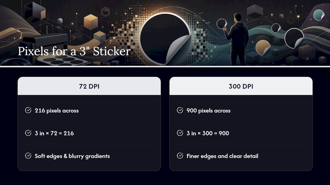 Pixel dimensions for 72 and 300 DPI