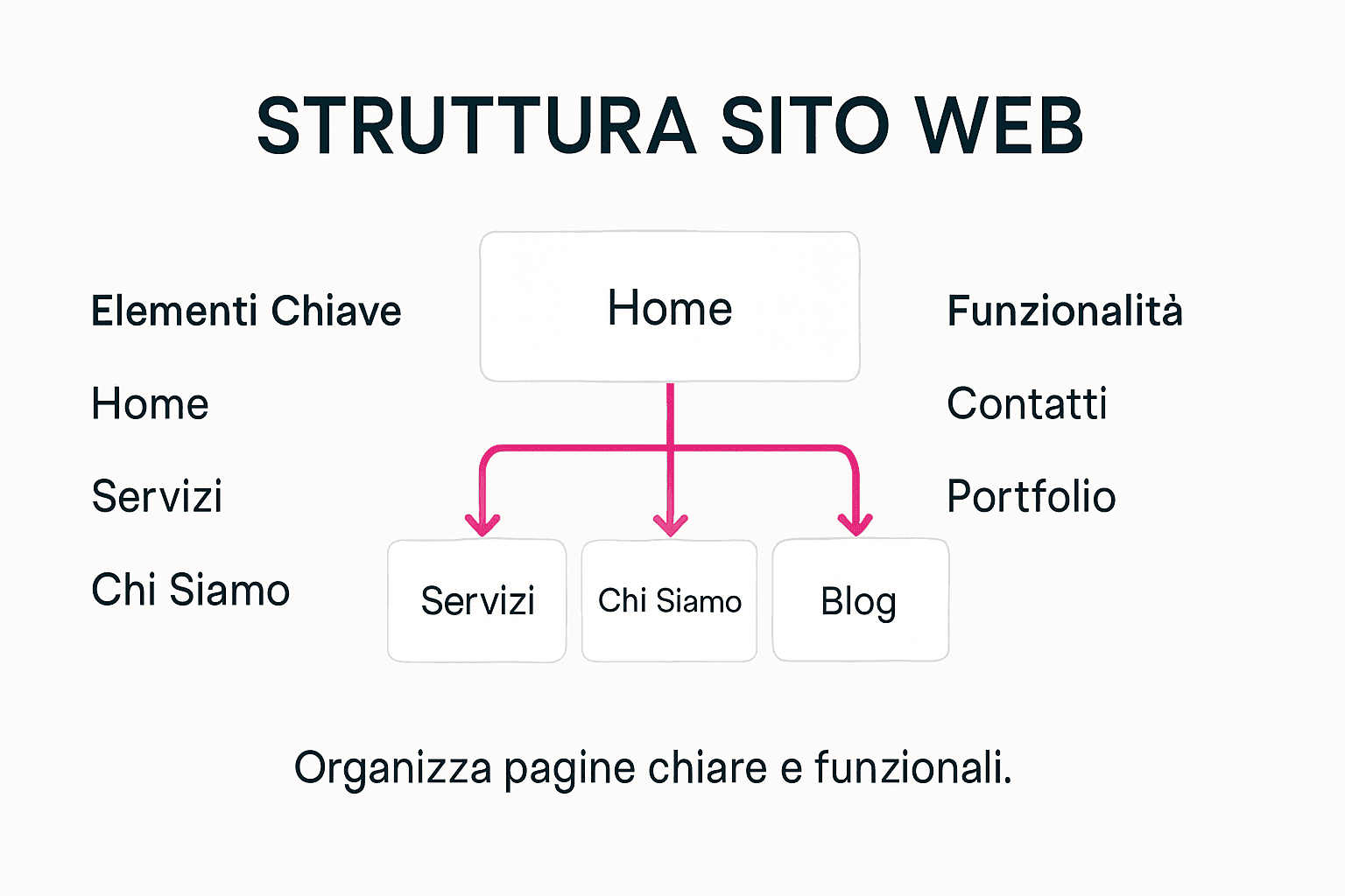 Infografica: come organizzare al meglio la struttura di un sito web professionale