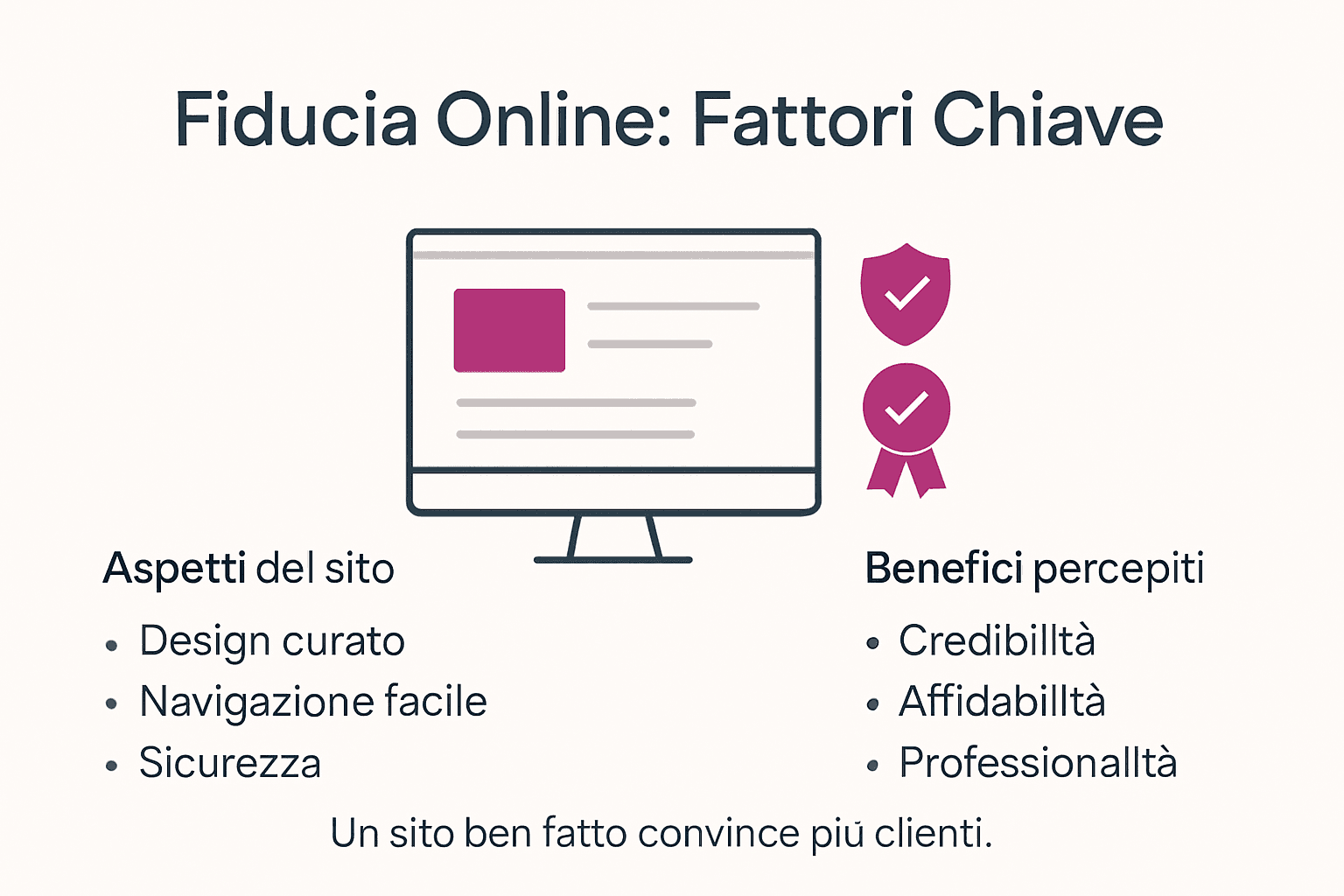 Infografica: gli elementi che ispirano fiducia in un sito web professionale
