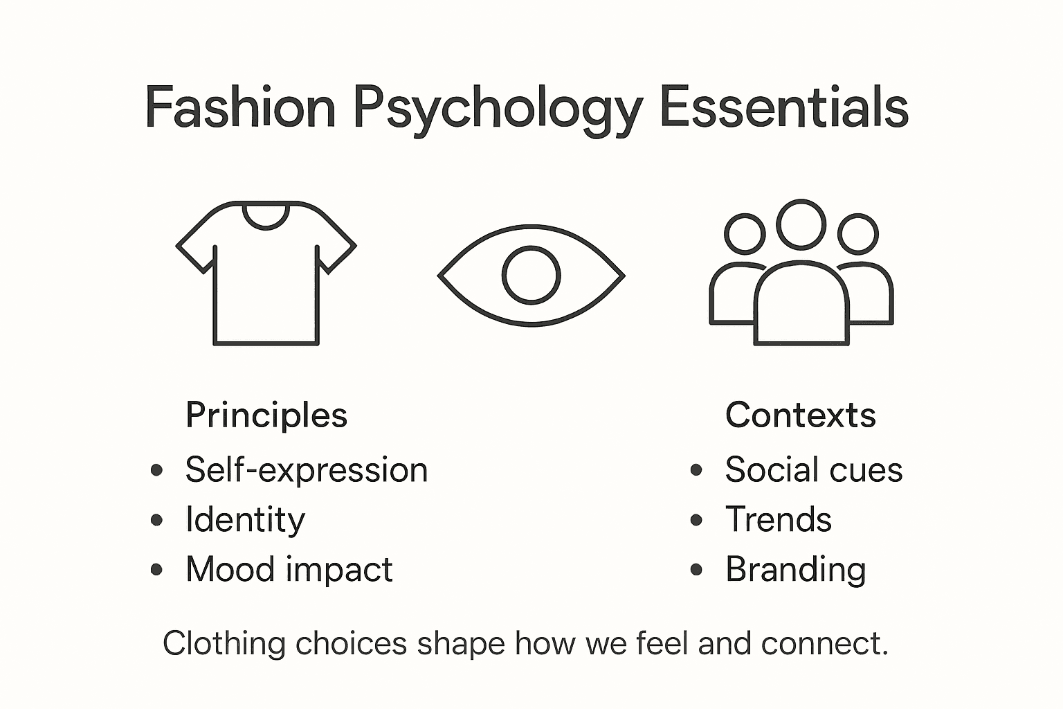 Infographic summarizing fashion psychology key points