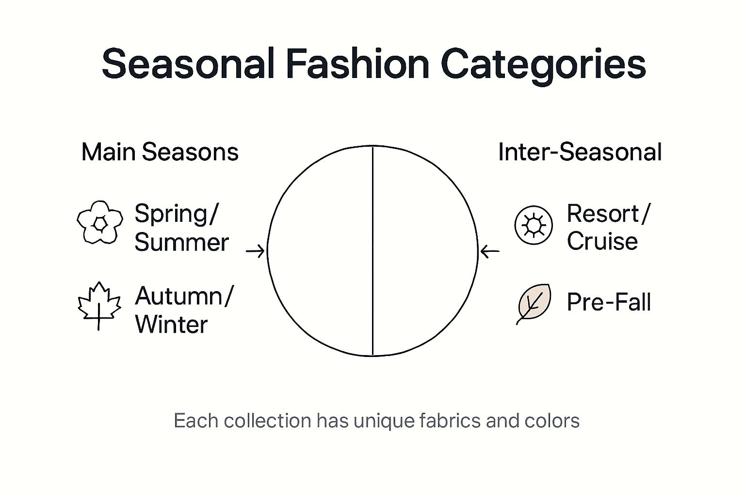 Infographic showing seasonal fashion categories overview
