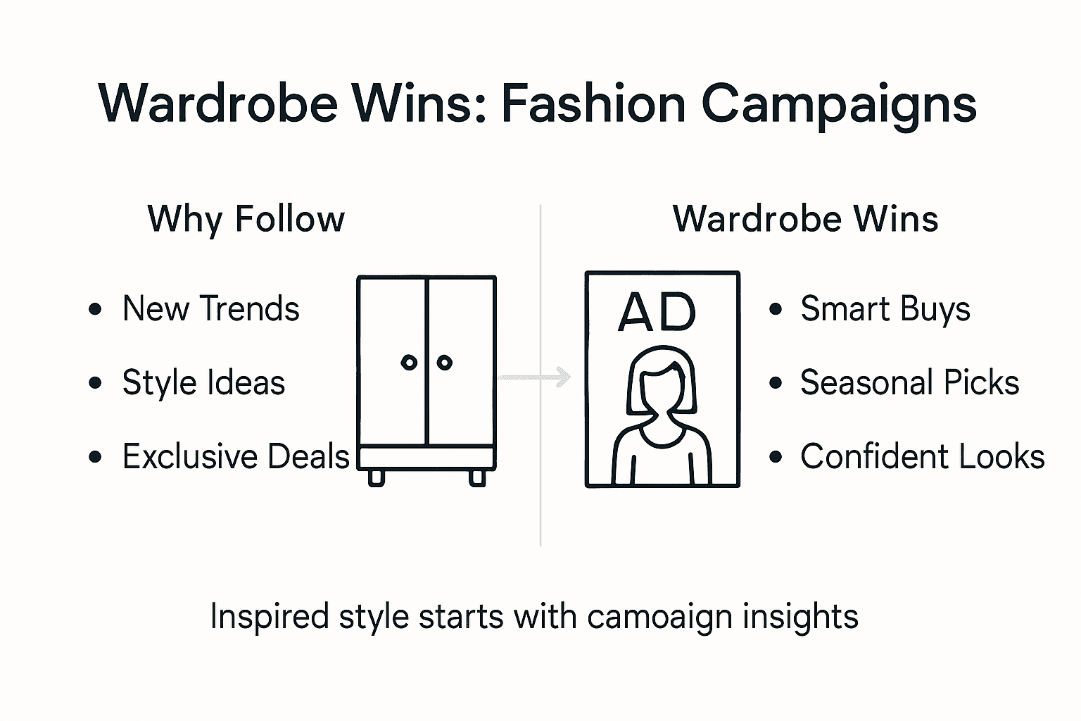 Infographic showing fashion campaign wardrobe benefits