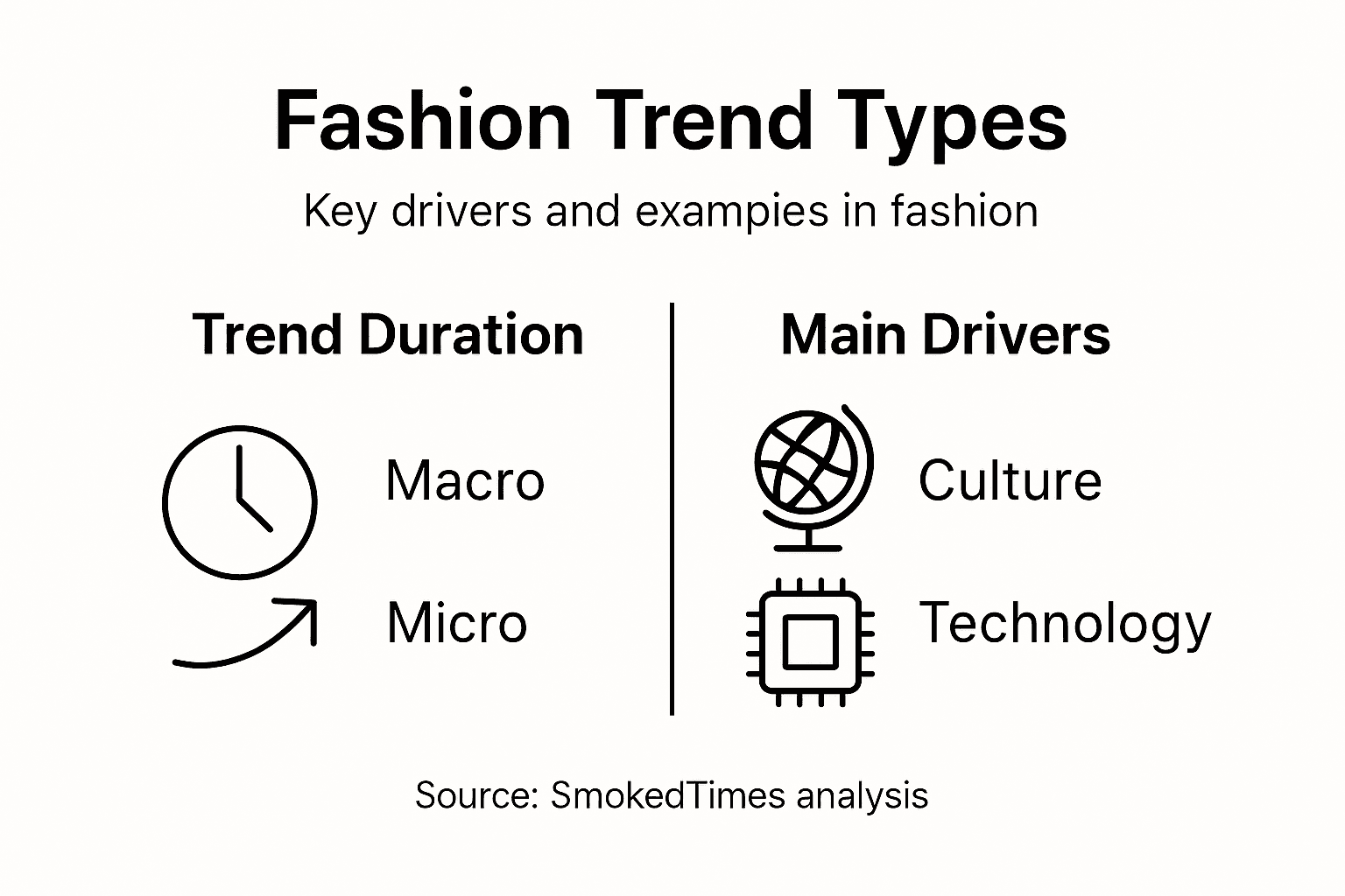 Infographic showing fashion trend categories and drivers
