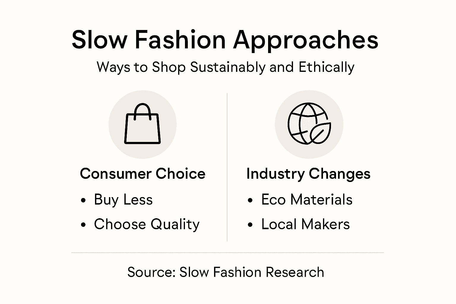 Infographic outlining slow fashion methods