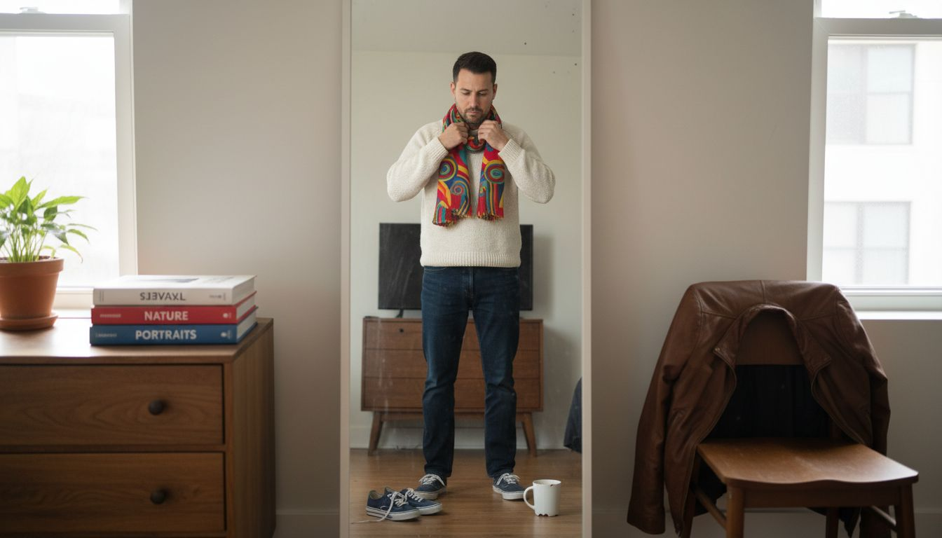 Person choosing outfit reflecting personal identity