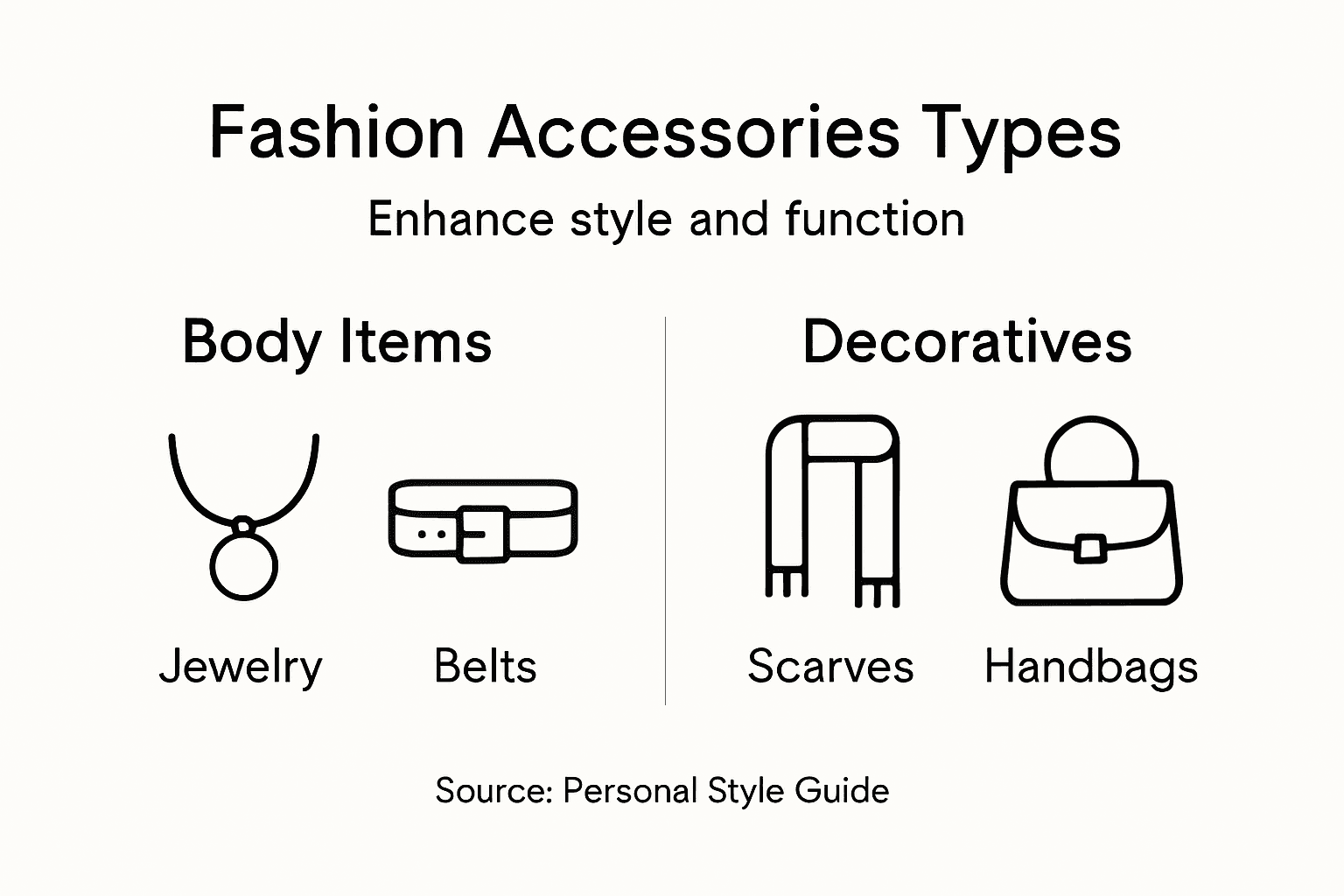 Infographic showing types of fashion accessories