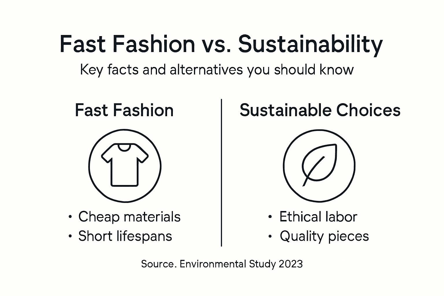 Infographic comparing fast fashion and sustainability
