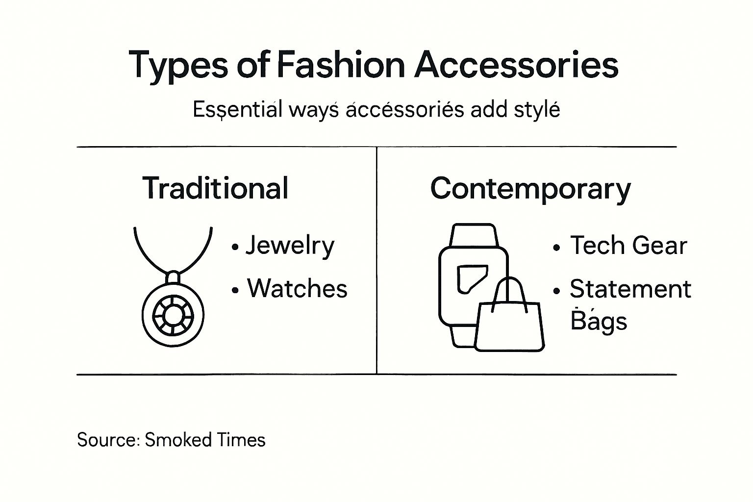Infographic overview types of accessories