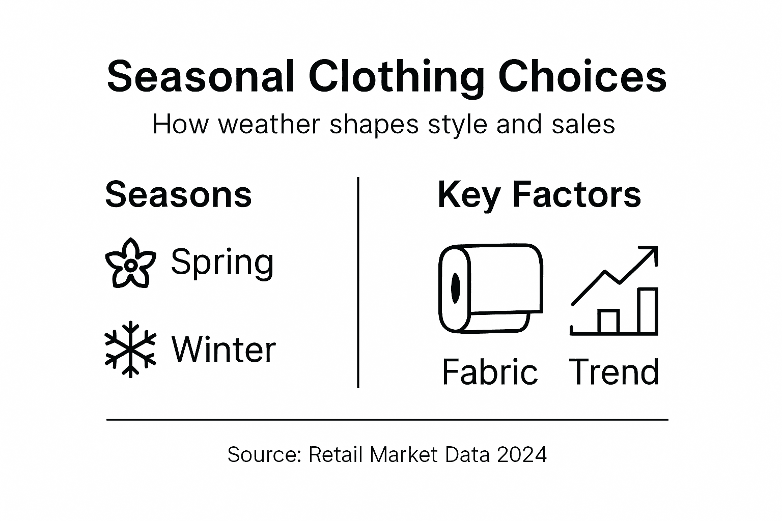Infographic showing seasonal style and sales overview