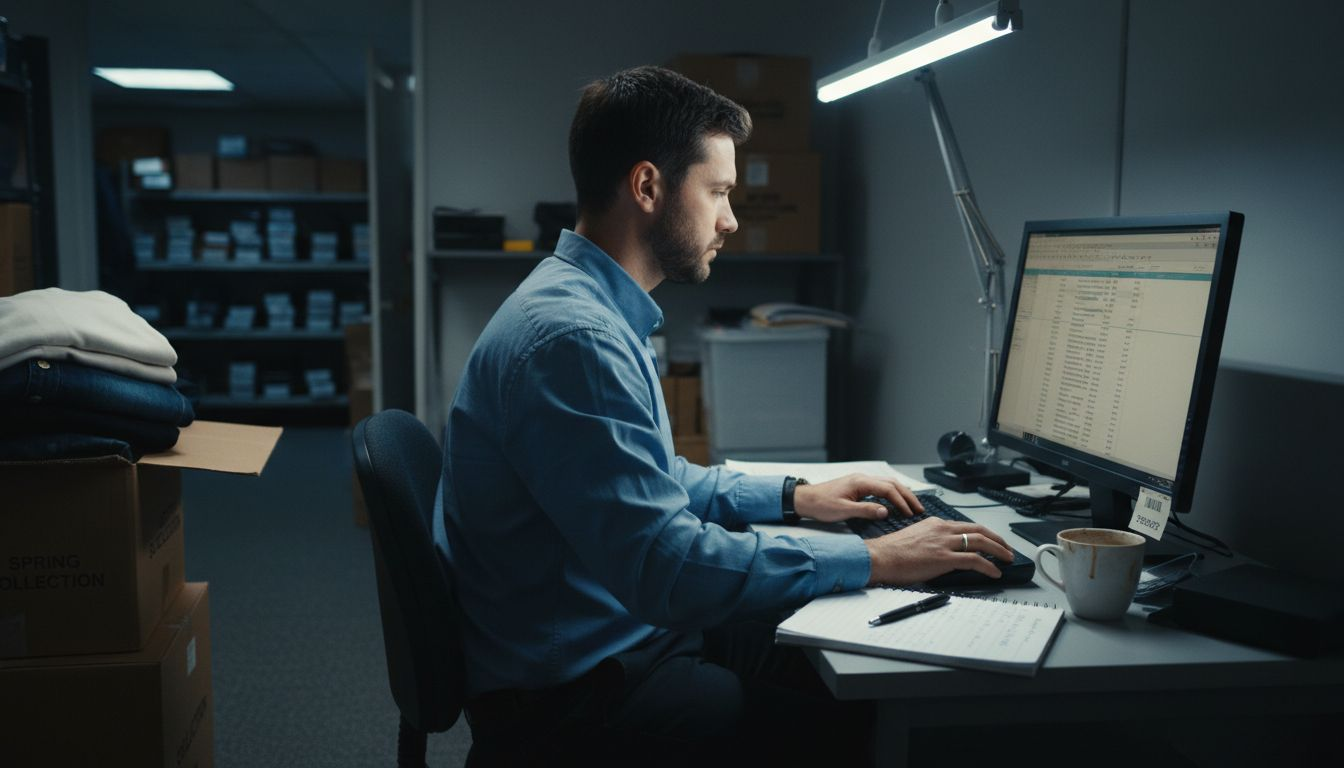 Retail manager processing digital fashion orders