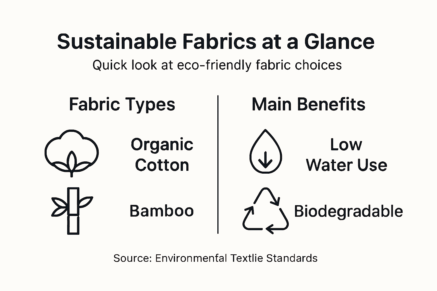 Infographic of eco-friendly fabrics and their benefits