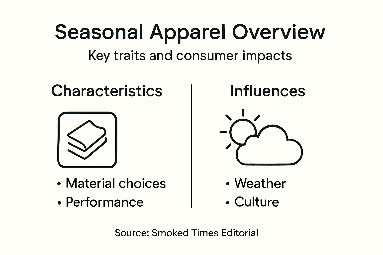 Infographic summarizing seasonal apparel influences