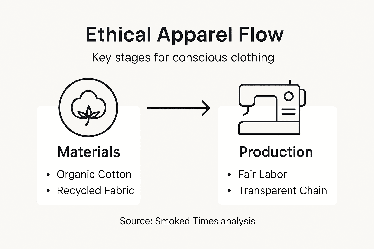 Infographic shows ethical apparel production steps