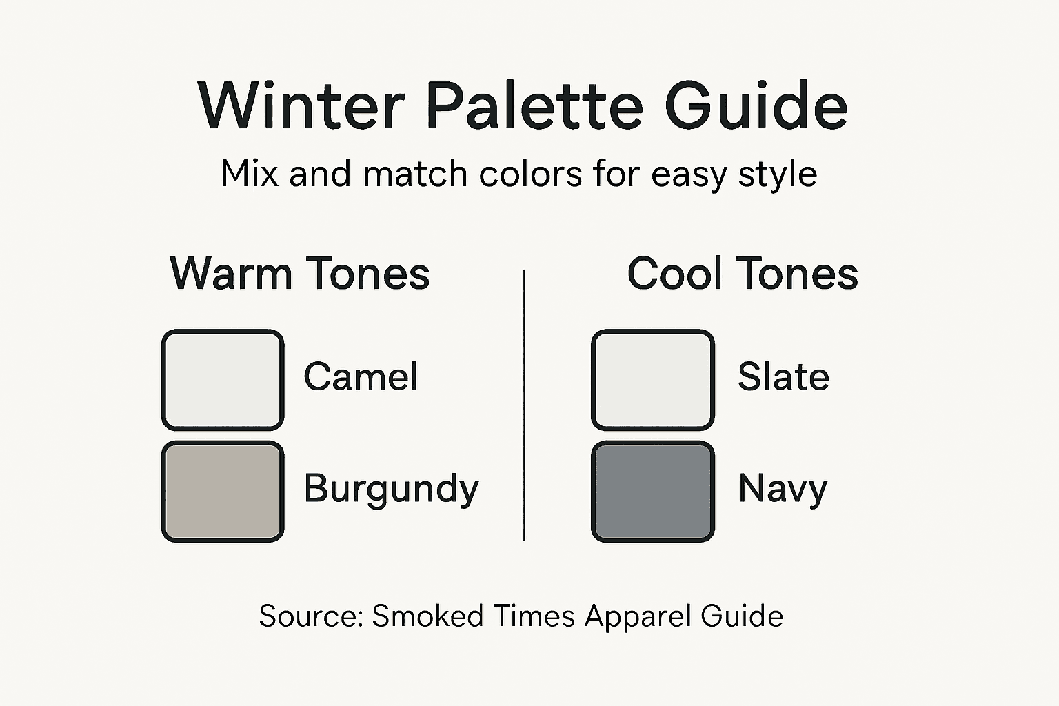 Infographic winter color palette guide