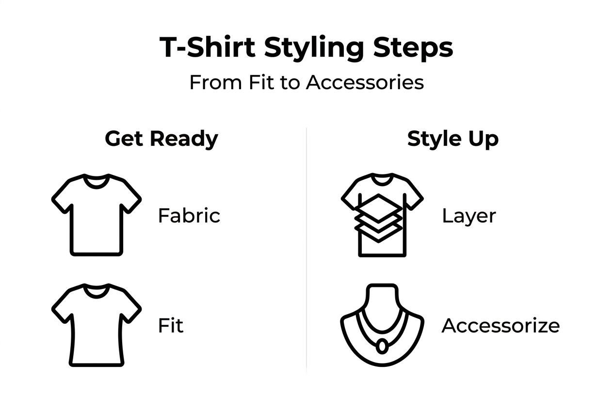 Infographic showing t-shirt style steps overview