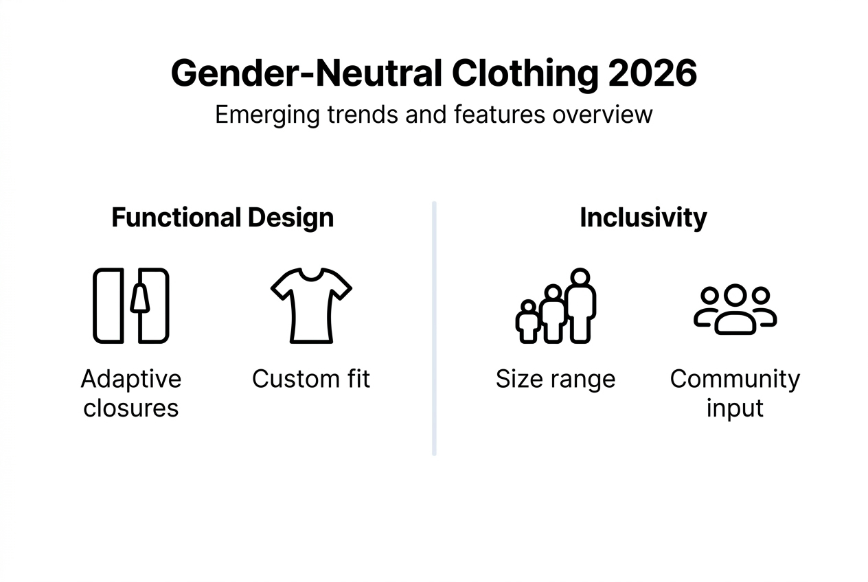 Infographic showing gender-neutral clothing 2026 trends