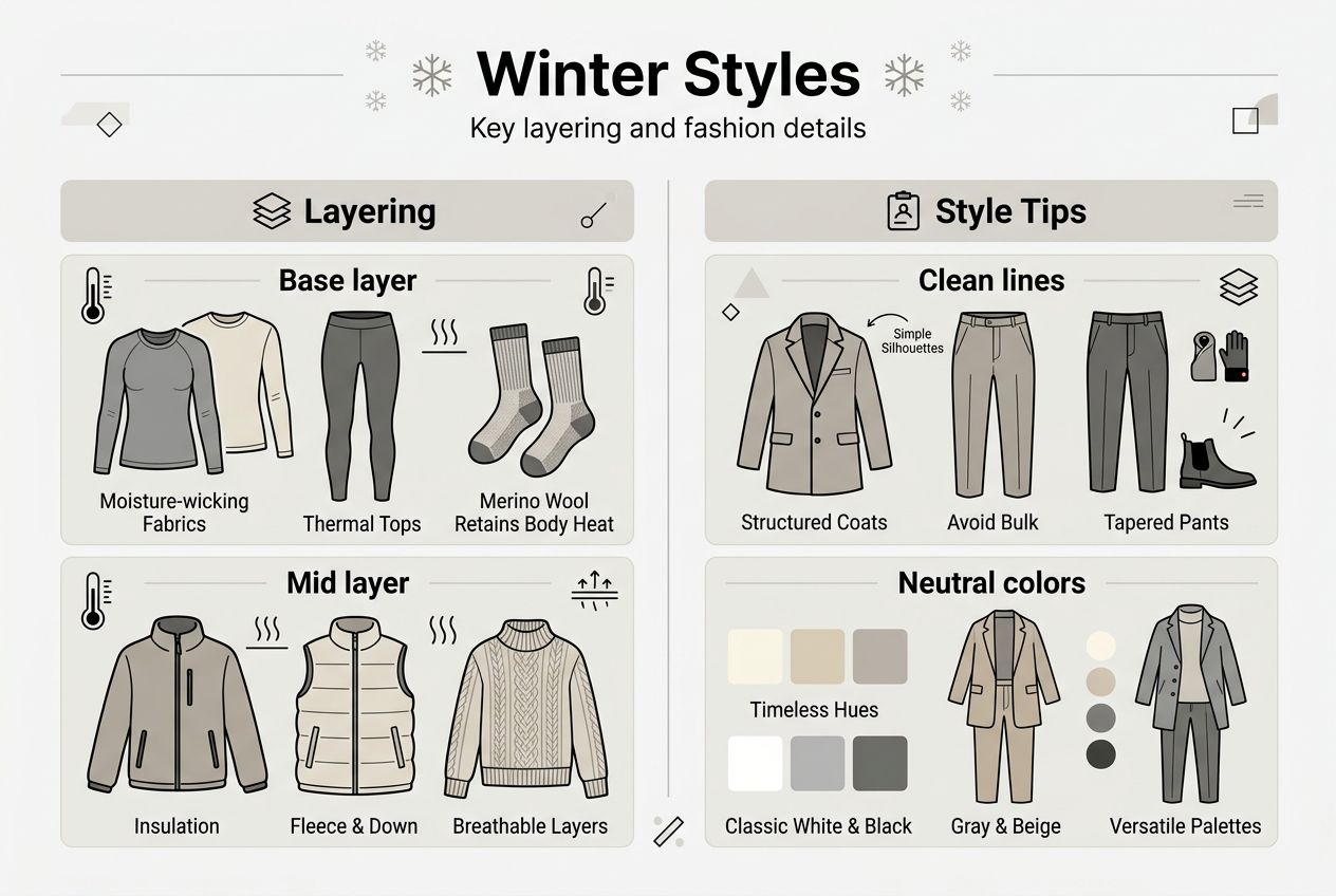 Infographic winter layering and style tips