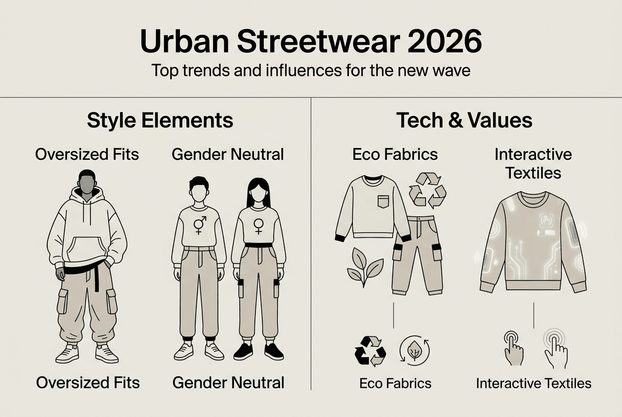Infographic on 2026 streetwear trends and values
