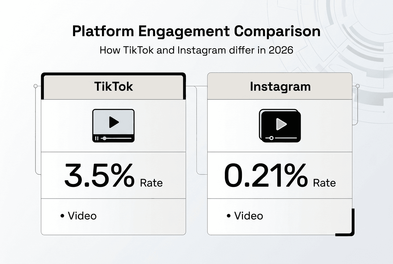 Infographic platform engagement rate comparison