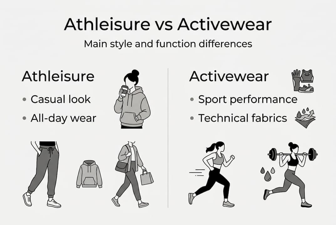 Infographic comparing athleisure and activewear