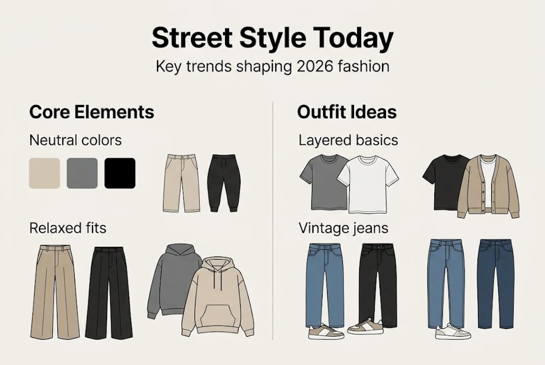 Infographic showing street style trends and elements