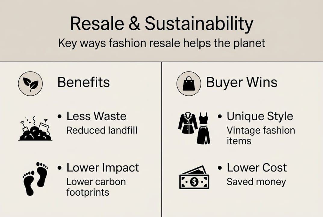 Infographic showing fashion resale sustainability