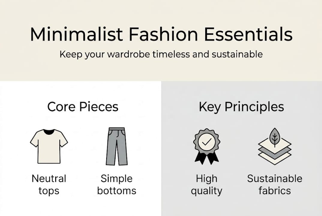 Infographic minimalist wardrobe essentials and principles