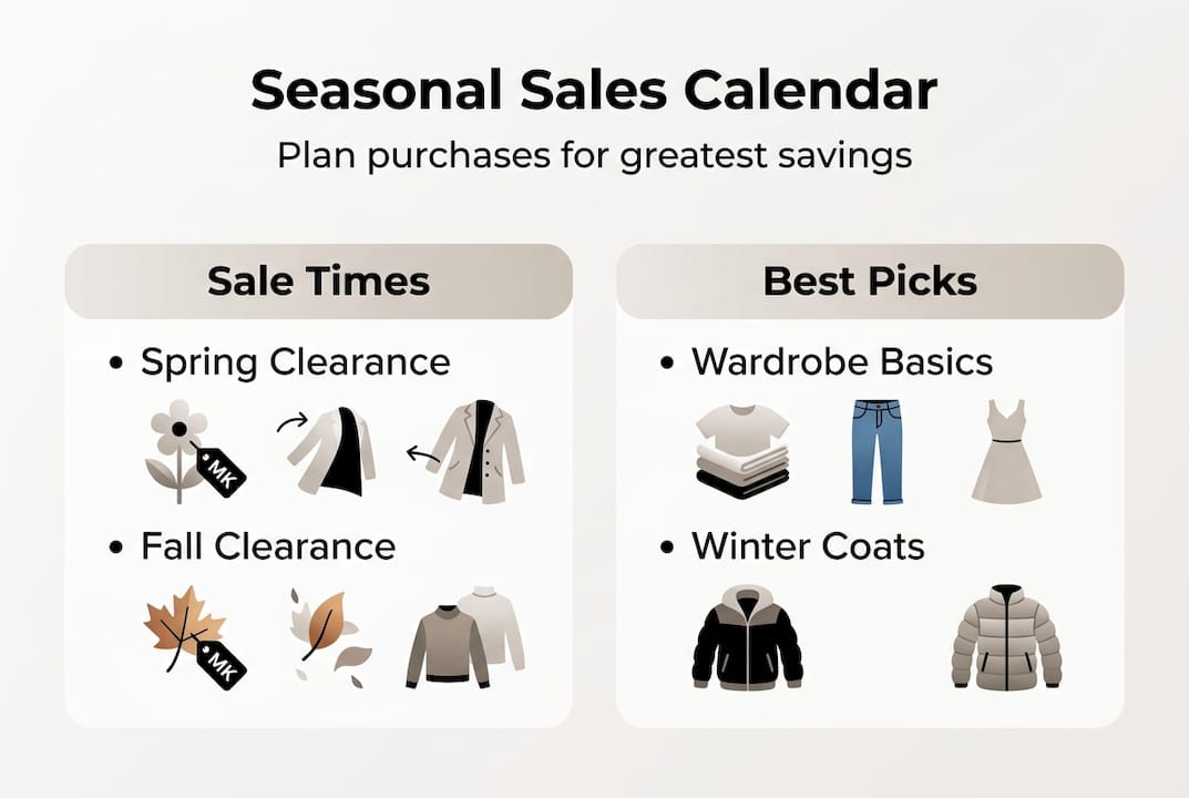 Infographic summarizing seasonal sale calendar