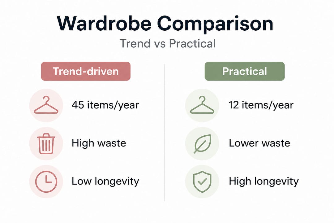 Infographic comparing wardrobes by practicality