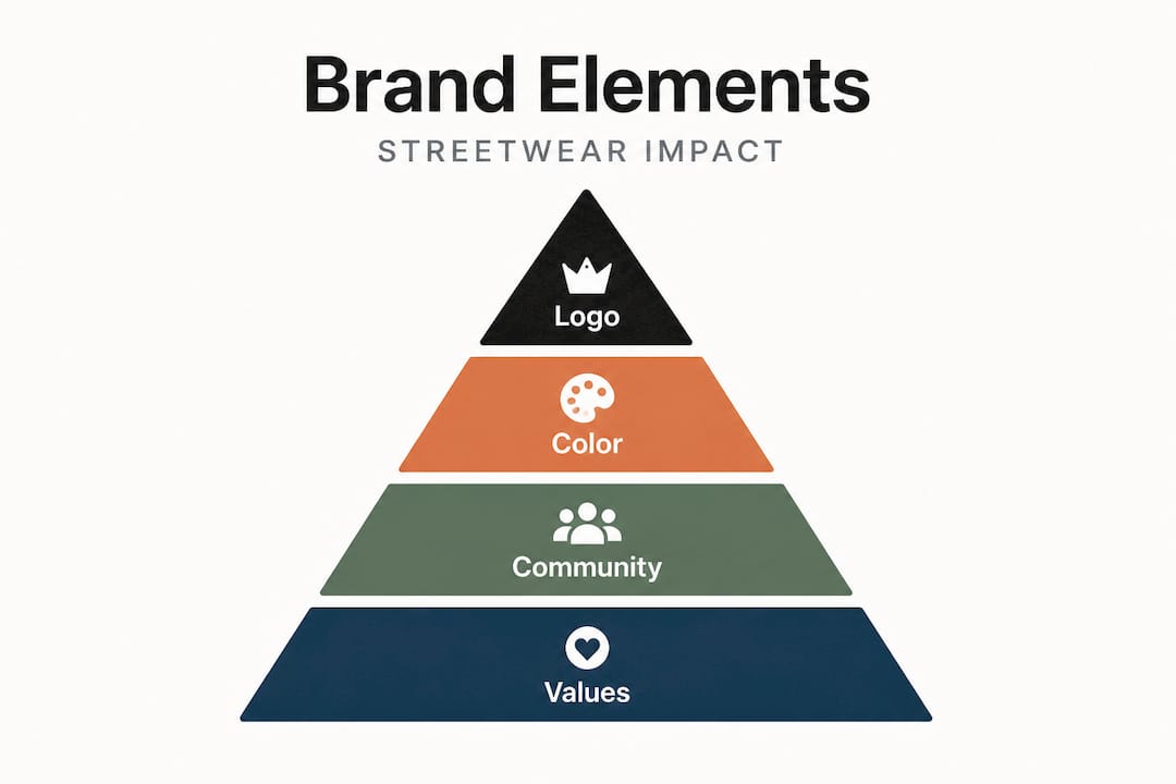 Hierarchy of streetwear branding elements