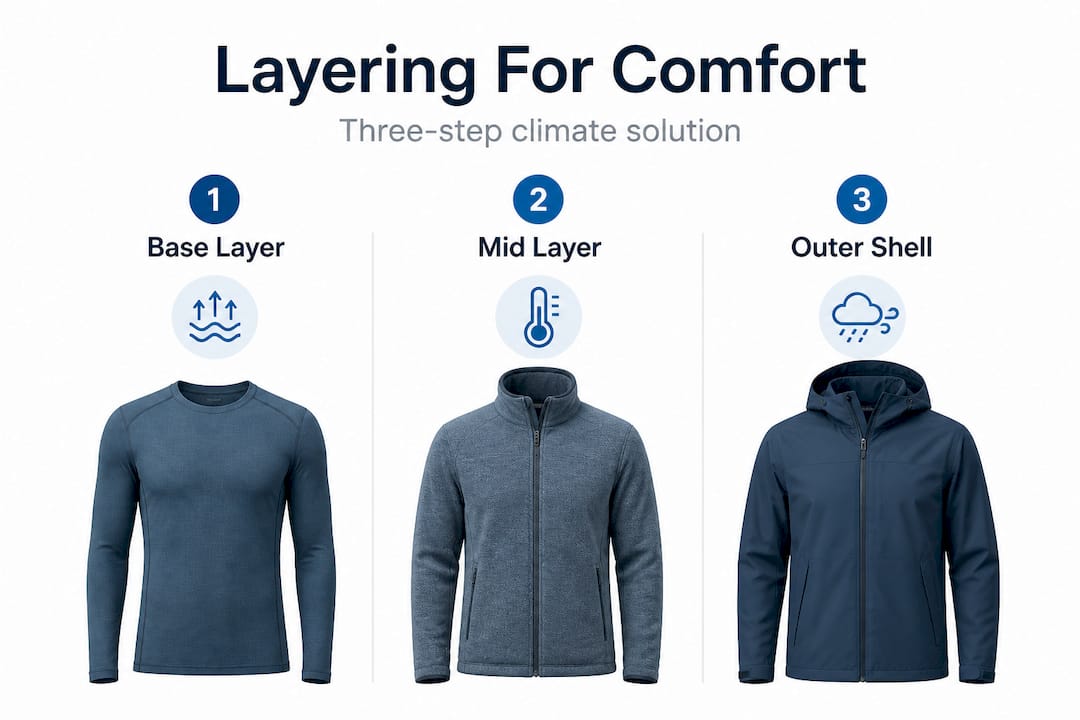 Vertical infographic layering steps comfort adaptation