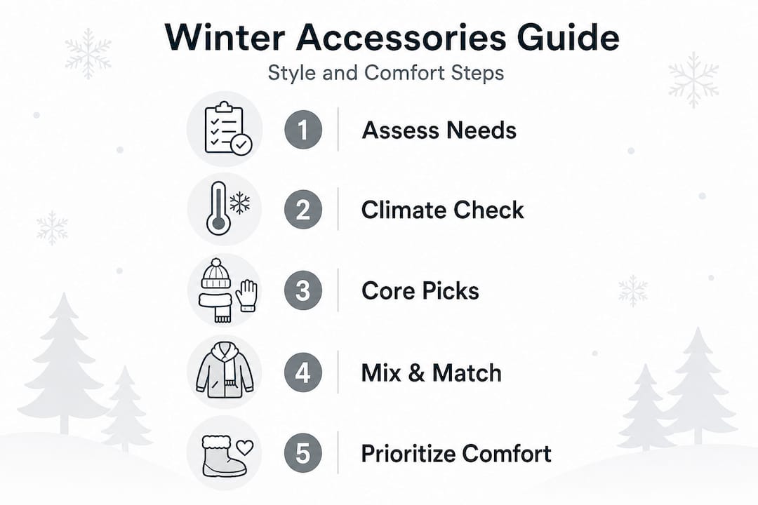Infographic showing winter accessory selection steps