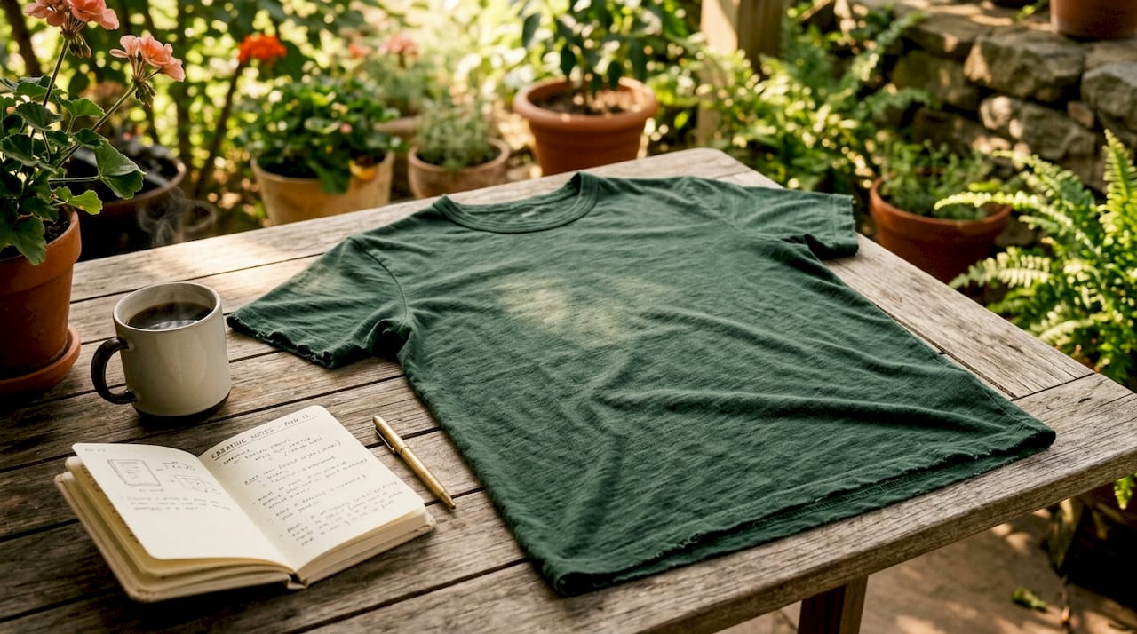 Close-up texture of standard cotton t-shirt fabric