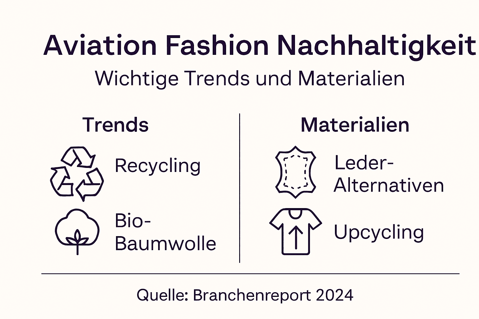 Grafik: Nachhaltige Modetrends für die Luftfahrtbranche